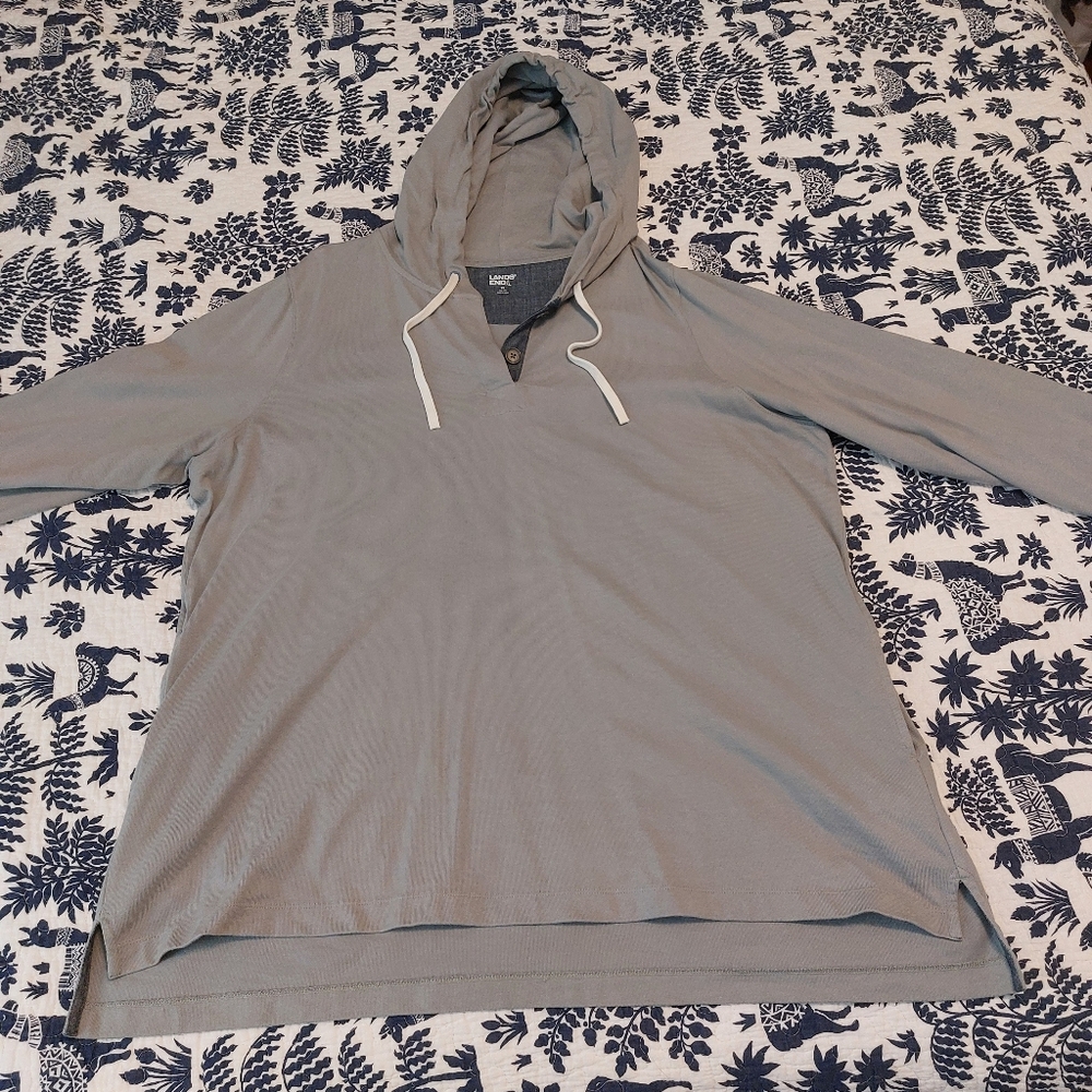 Land's End Women's Gray Hoodie Sweater